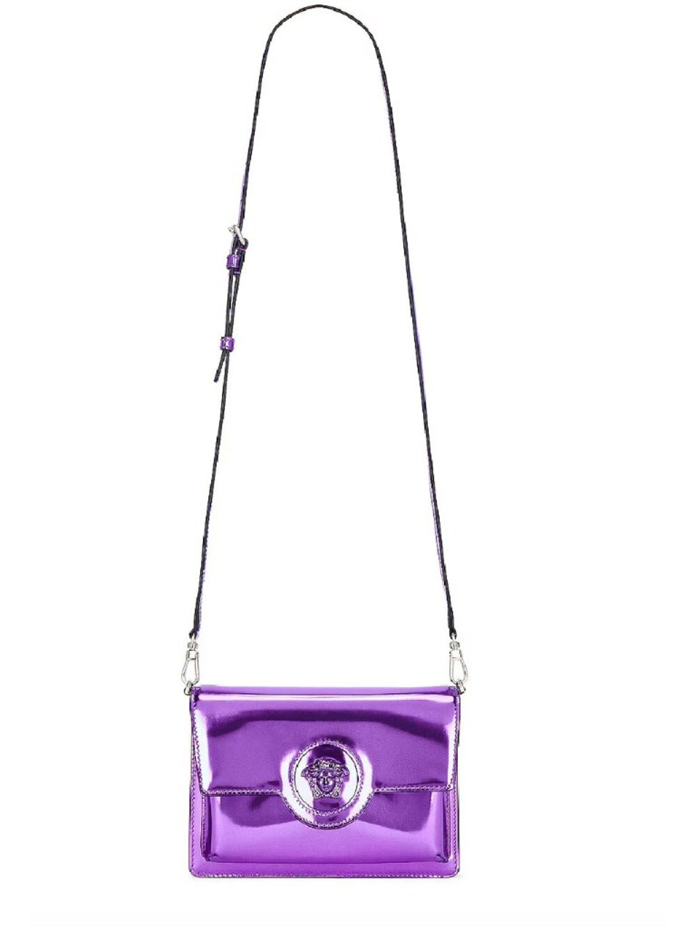 Authentic Versace Mini Crossbody Purple Leather Medusa Logo